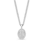 Genderless Oval Zodiac Sign Engravable Pendant for Men and Women