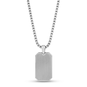 Matte Steel Modern Dog Tag Engravable Pendant
